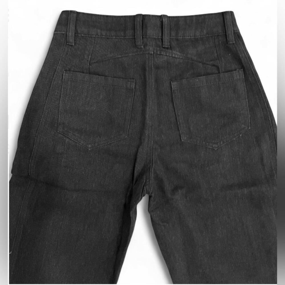 NEW BARREL Streetwear | S-L | High Rise Slouchy Ankle Cropped Black Denim Jeans - Picture 9 of 10